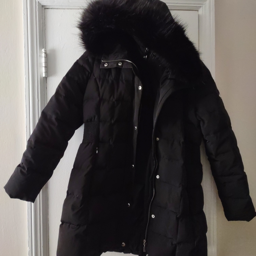 Calvin Klein quilted jacket Women's L black lined quilted vest